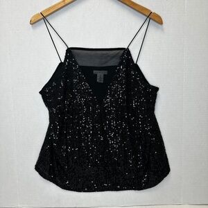 H&M Black Sequins Cami Top Size Large
